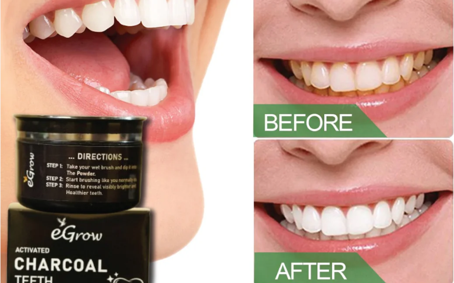 Activated charcoal tooth whitening powder
