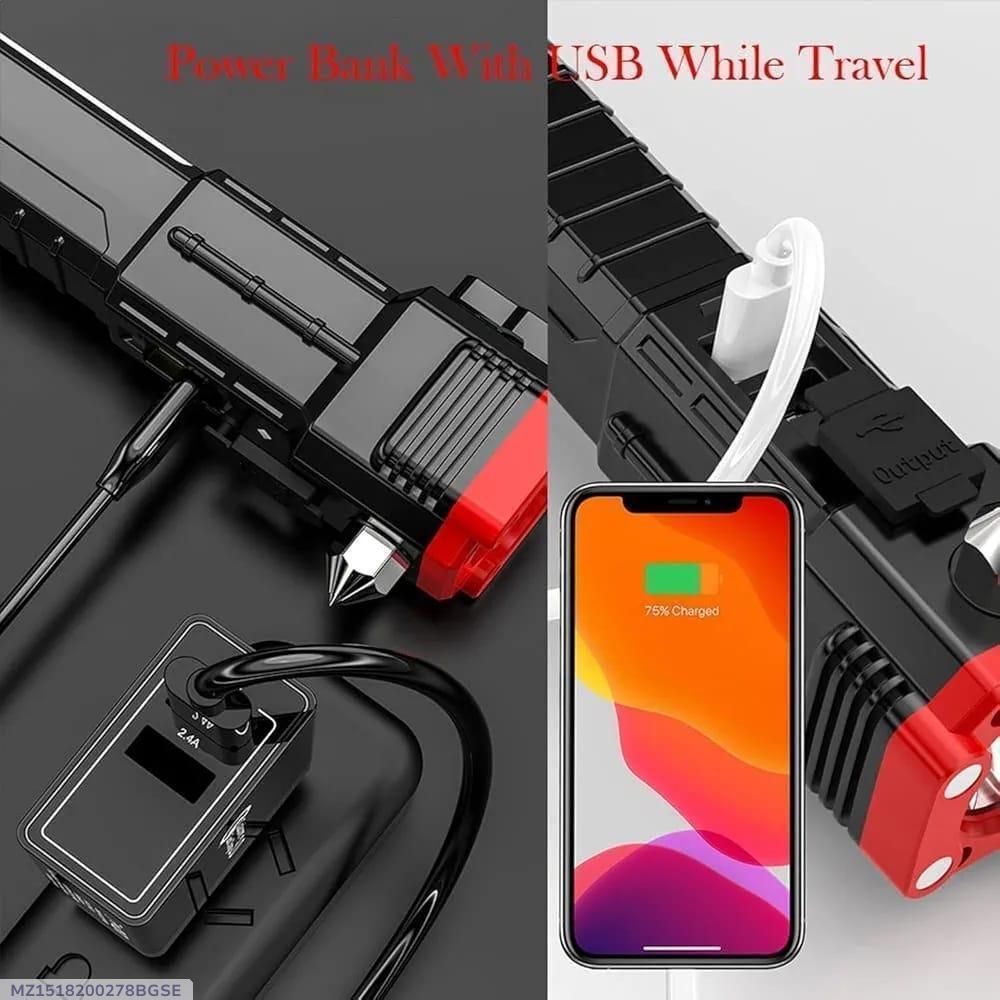 LED Rechargeable Torch - 1 Pc, Smooth Operation & Sleek Black Design