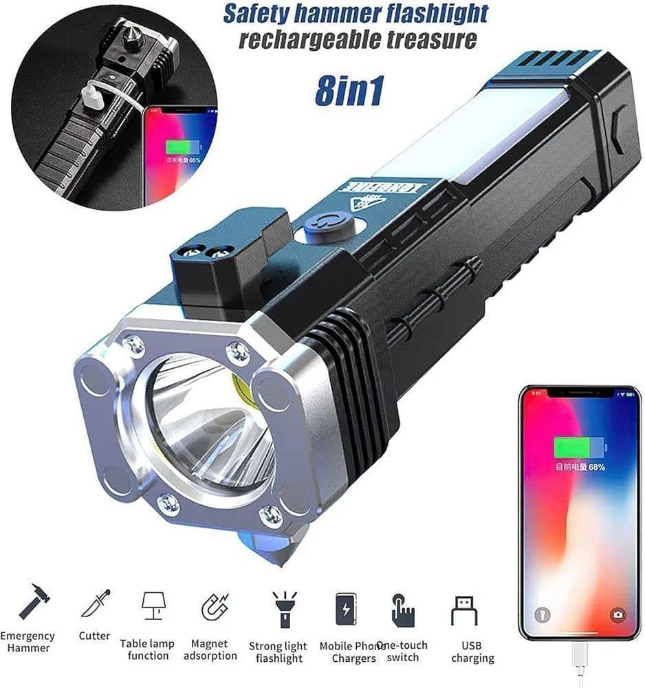 LED Rechargeable Torch - 1 Pc, Smooth Operation & Sleek Black Design
